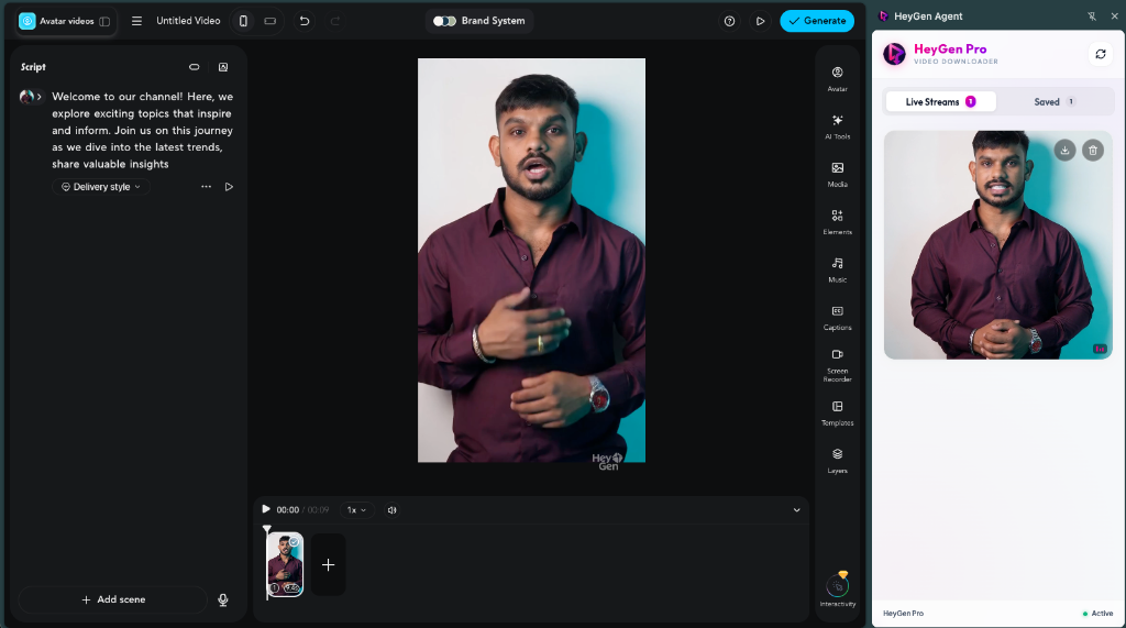 HeyGen Pro Chrome Extension Preview